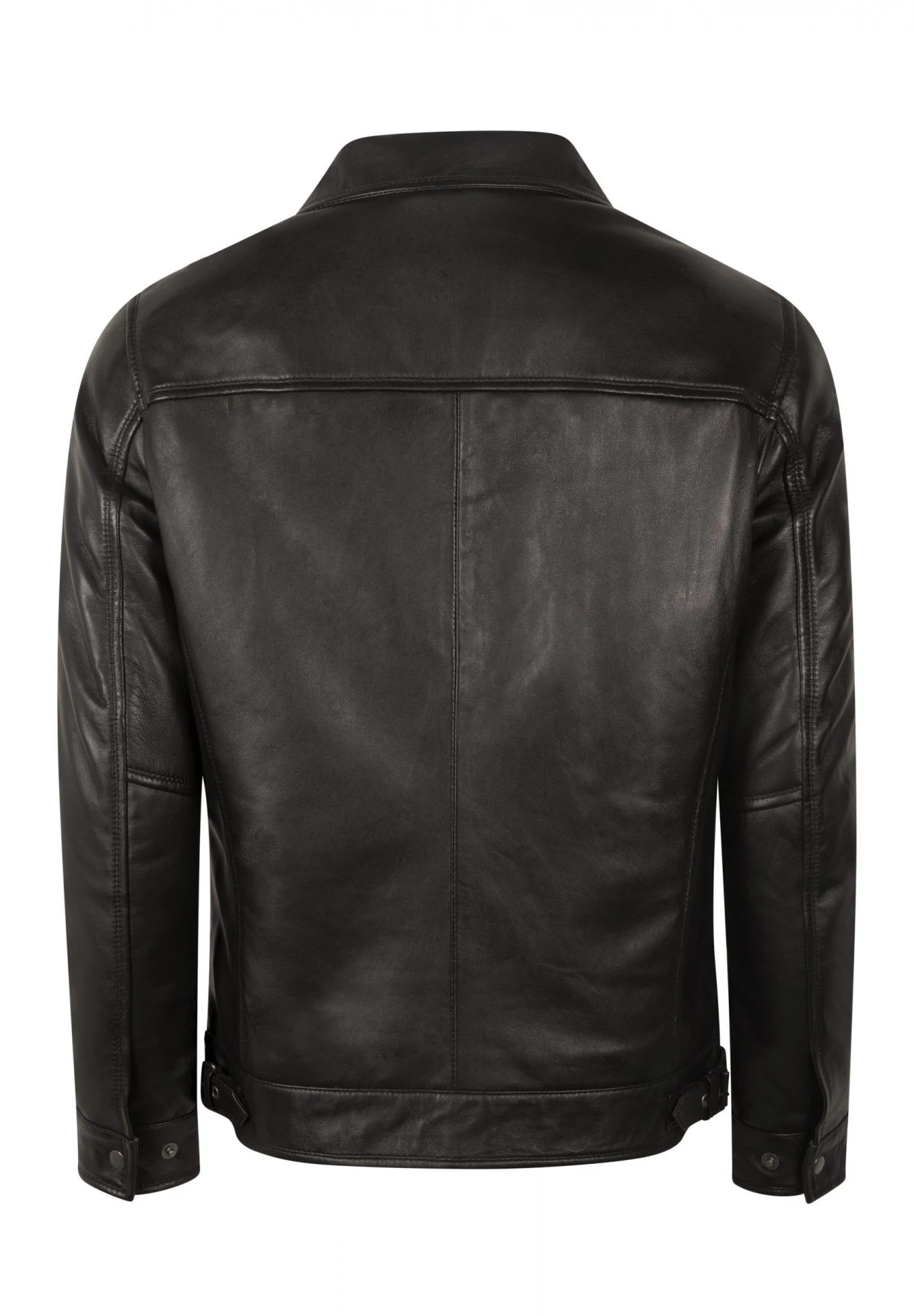 Veste en Cuir Noir pour Homme Kent - Élégance en Cuir Véritable - Image de la Galerie