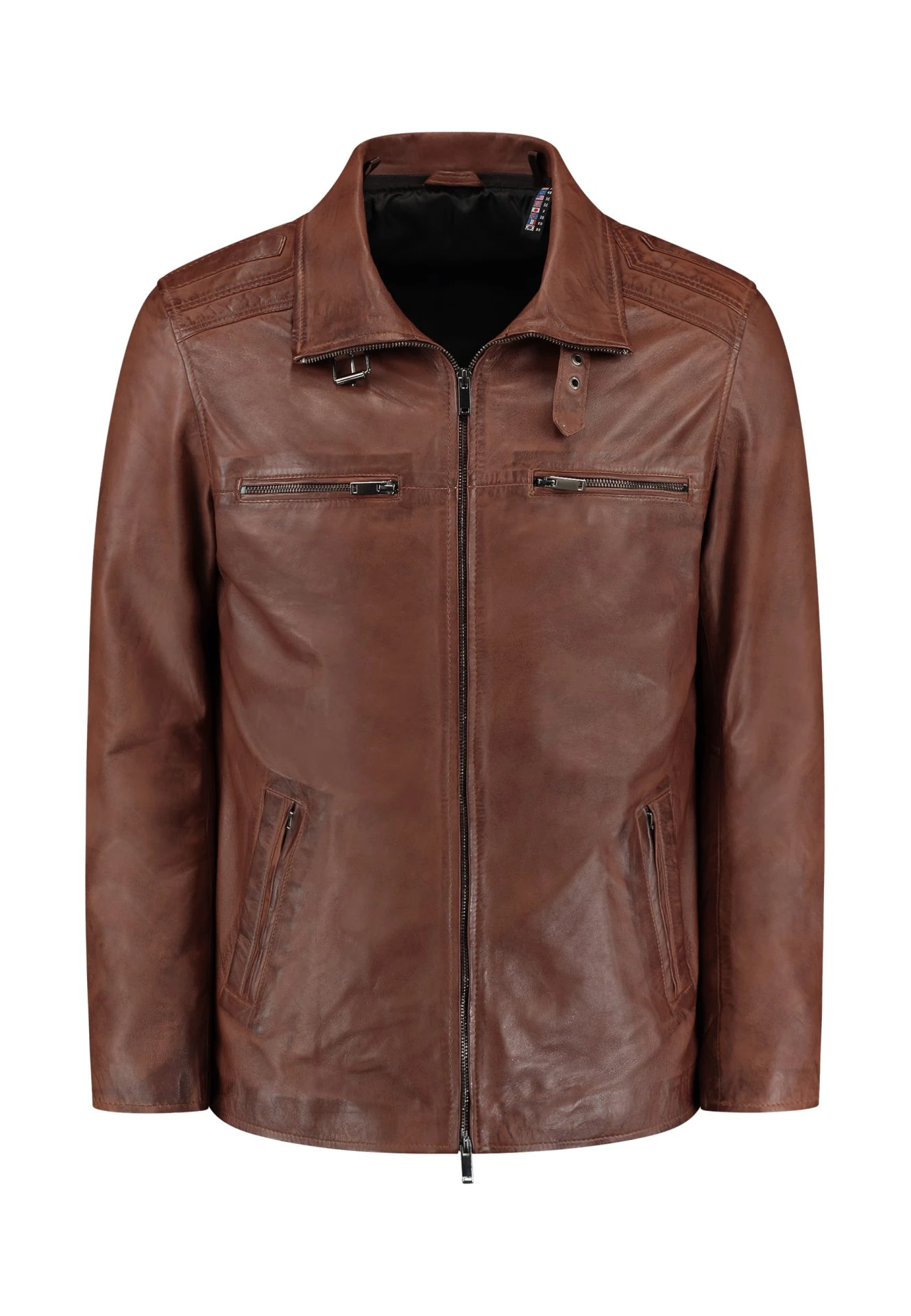 Flex Brown Leather Parka – Lambskin Jacket with Removable Wool Collar – 2 Jackets in 1 - Gallery Image