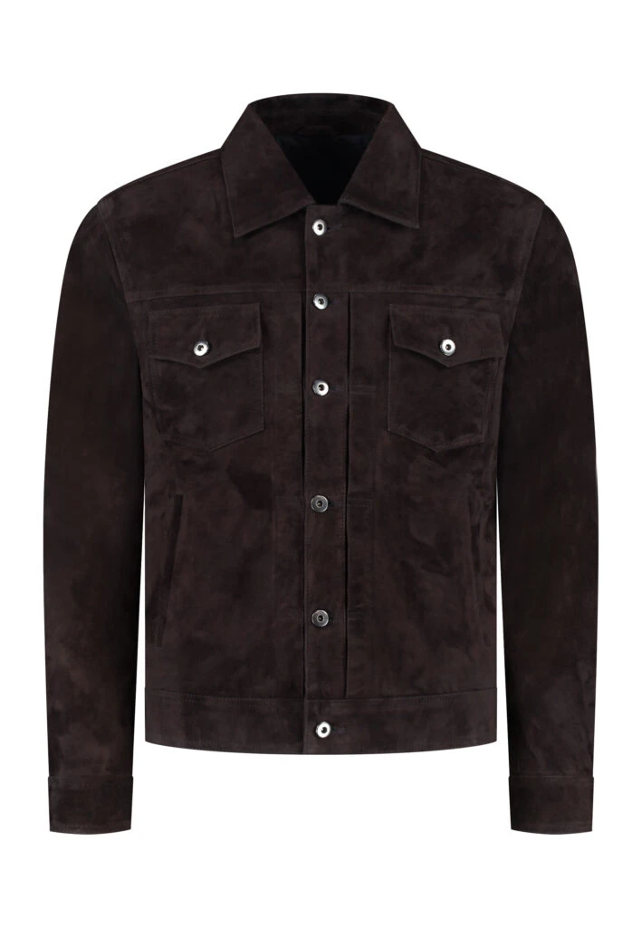 Kent Suede Jacket Chocolate Brown – Classic Men's Suede Outerwear