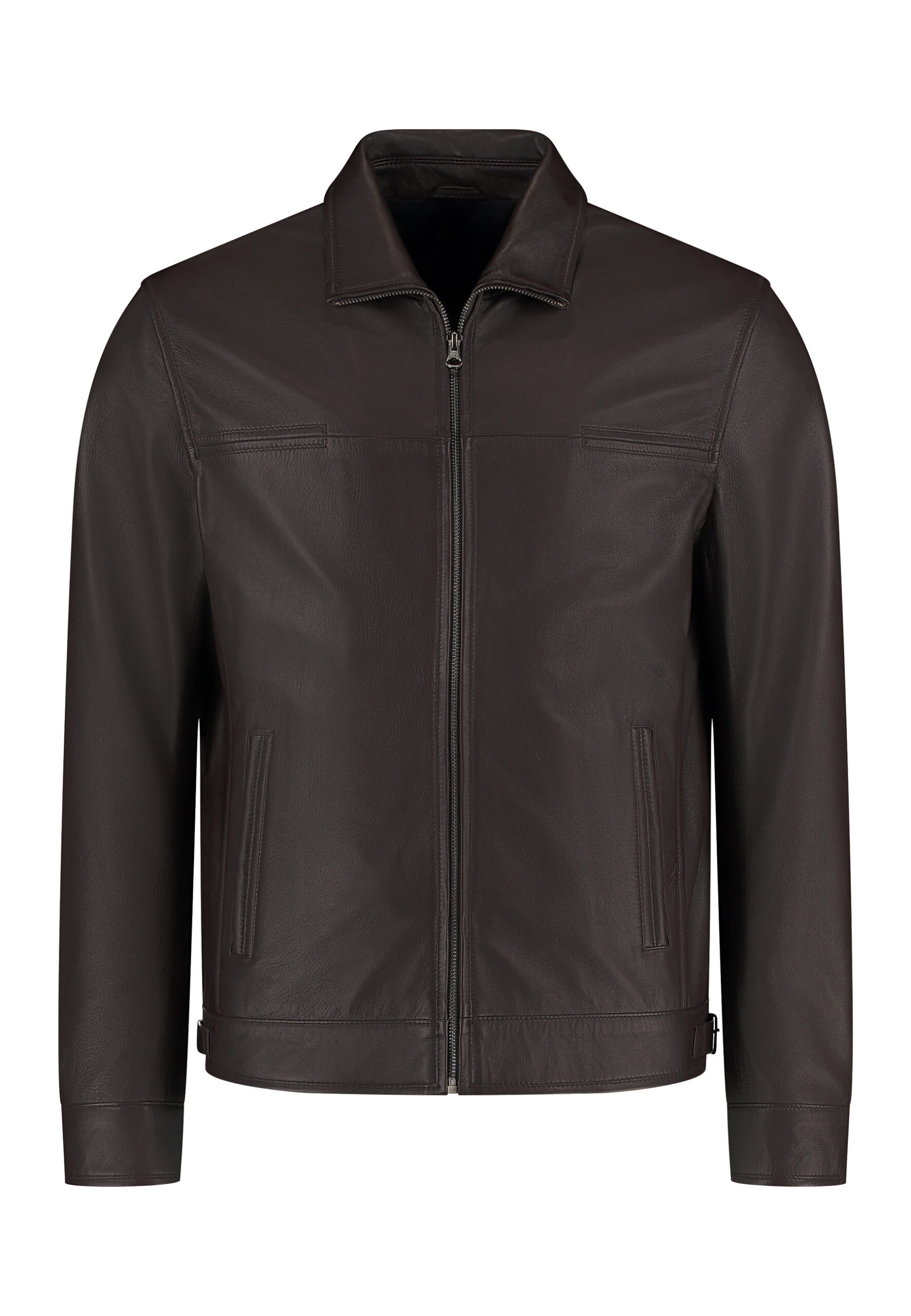 Kent Chocolate Brown Leather Jacket – Classic Genuine Leather for Men