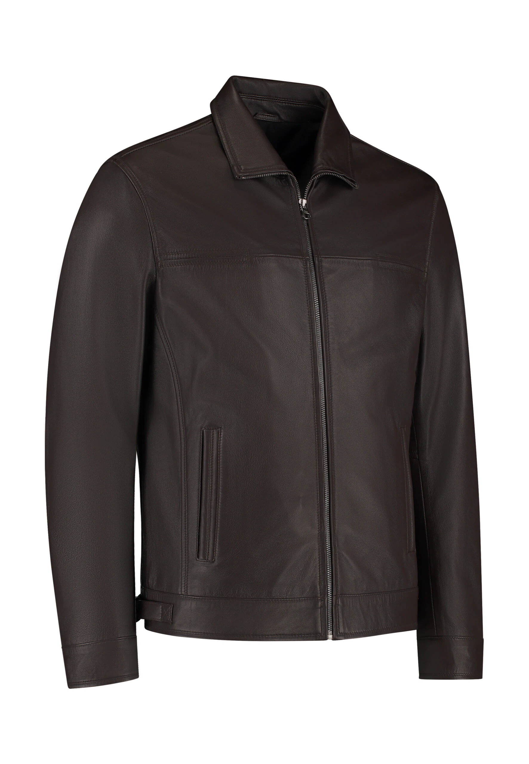 Chaqueta de Cuero Marrón Chocolate para Hombre - Kent - 100% Piel Auténtica - Imagen de la Galería