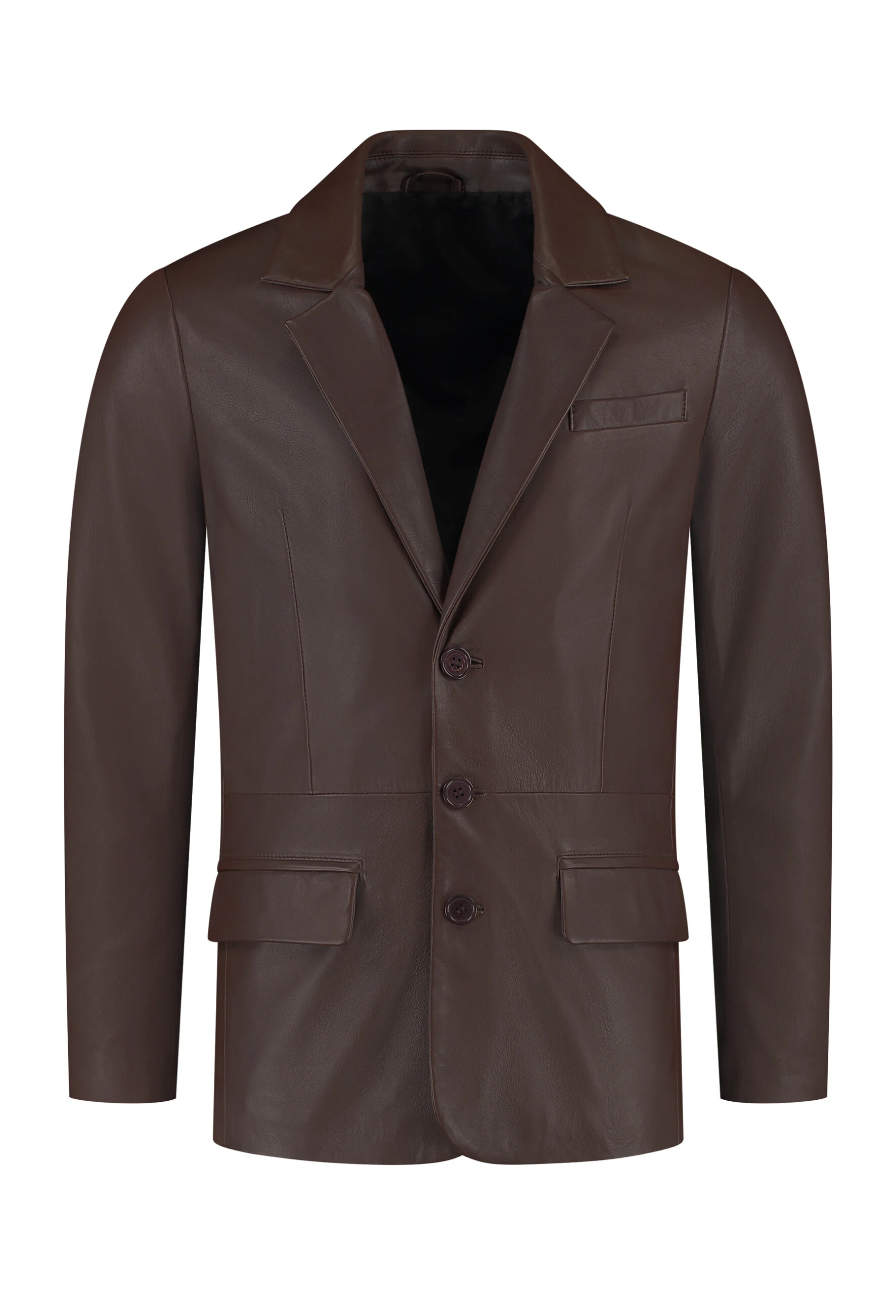 Hype Chocolate Brown Leather Blazer – Premium Men's Lambskin Jacket