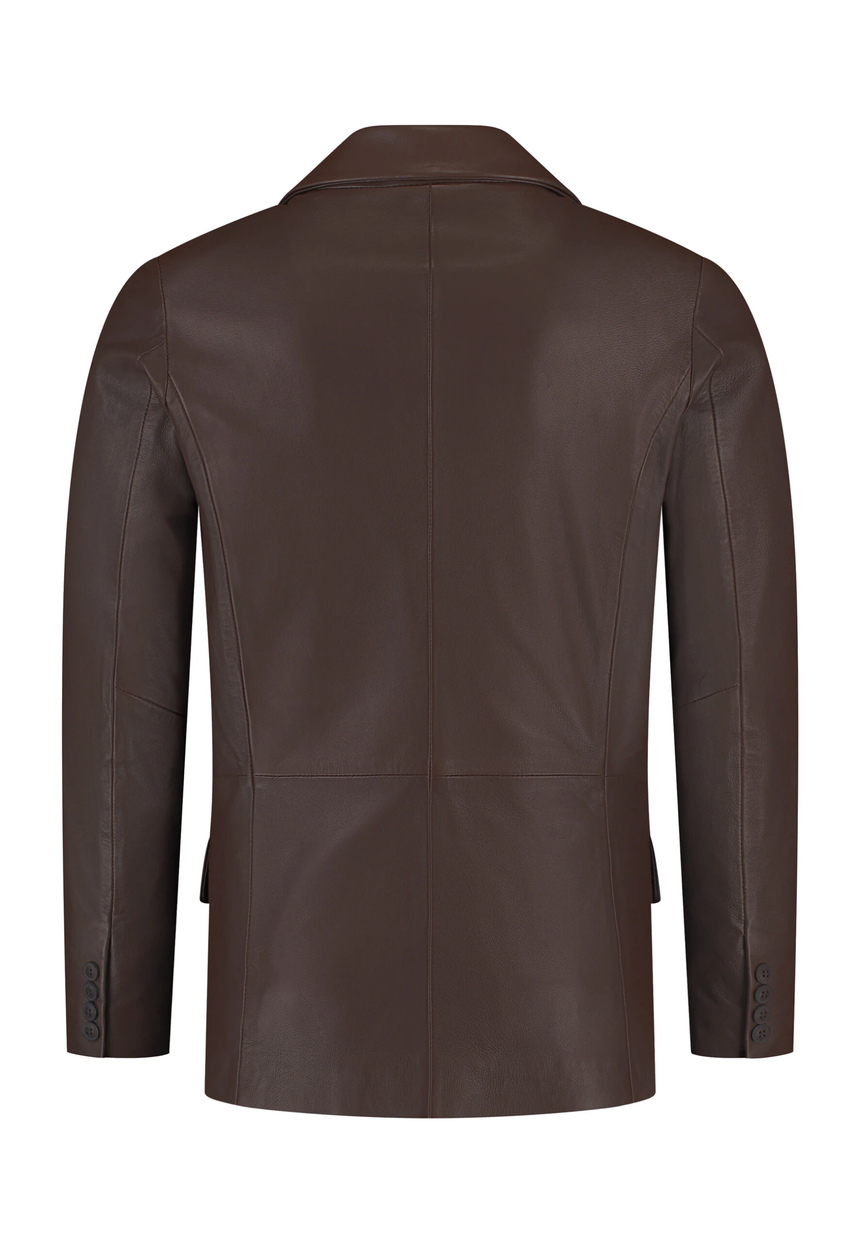 Blazer de Cuero Marrón Chocolate Hype - Chaqueta de Piel para Hombre - Imagen de la Galería