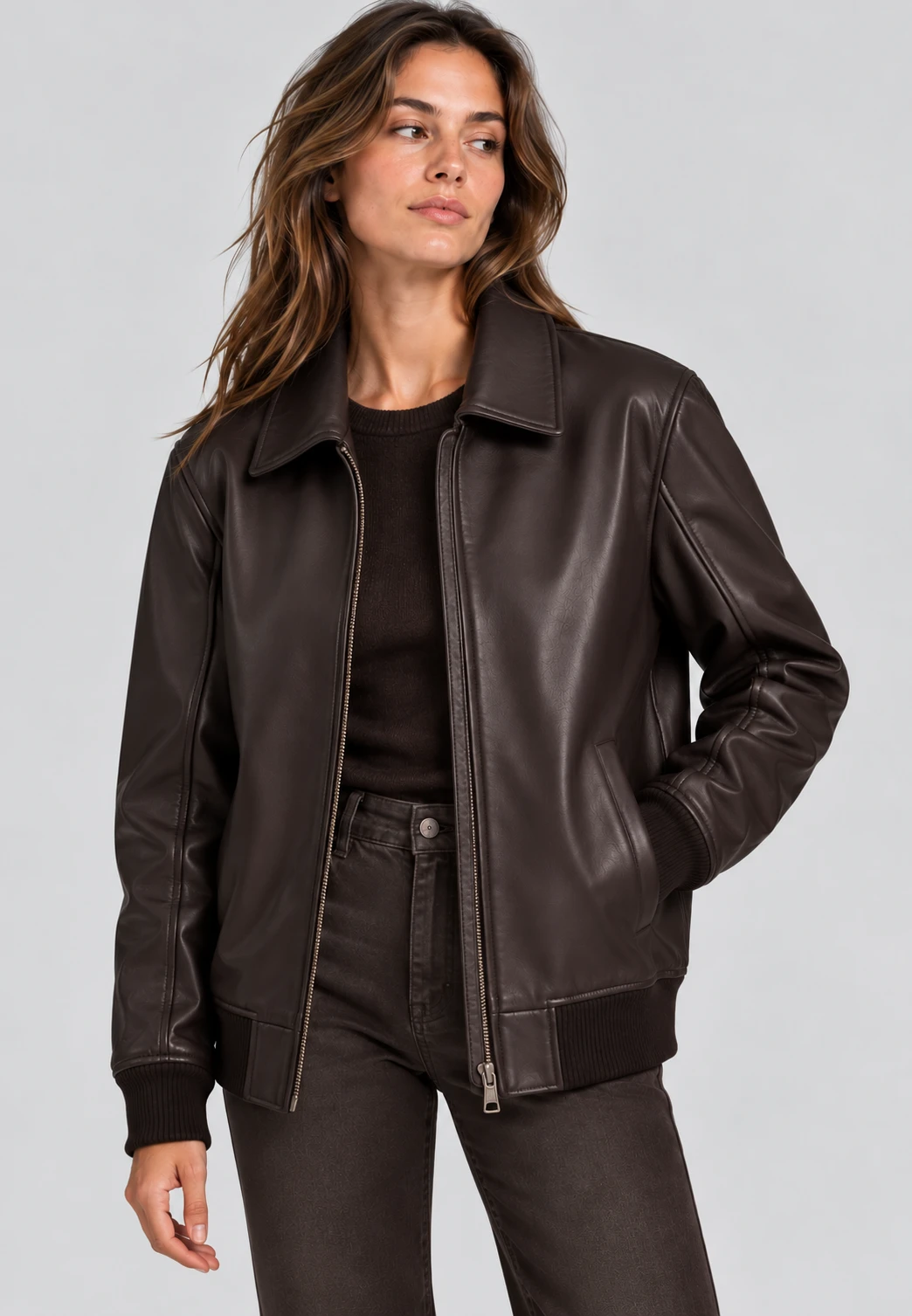 Le Commandant Aviator Heritage | L’AVIATRICE OVERSIZED - Marron Chocolat - Image de la Galerie