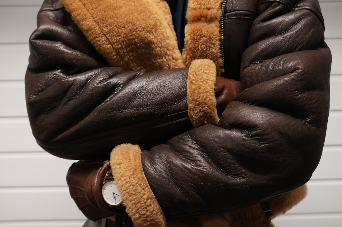 Brown Lammy Coat Shearling jacket from Cycas d'Or brand.